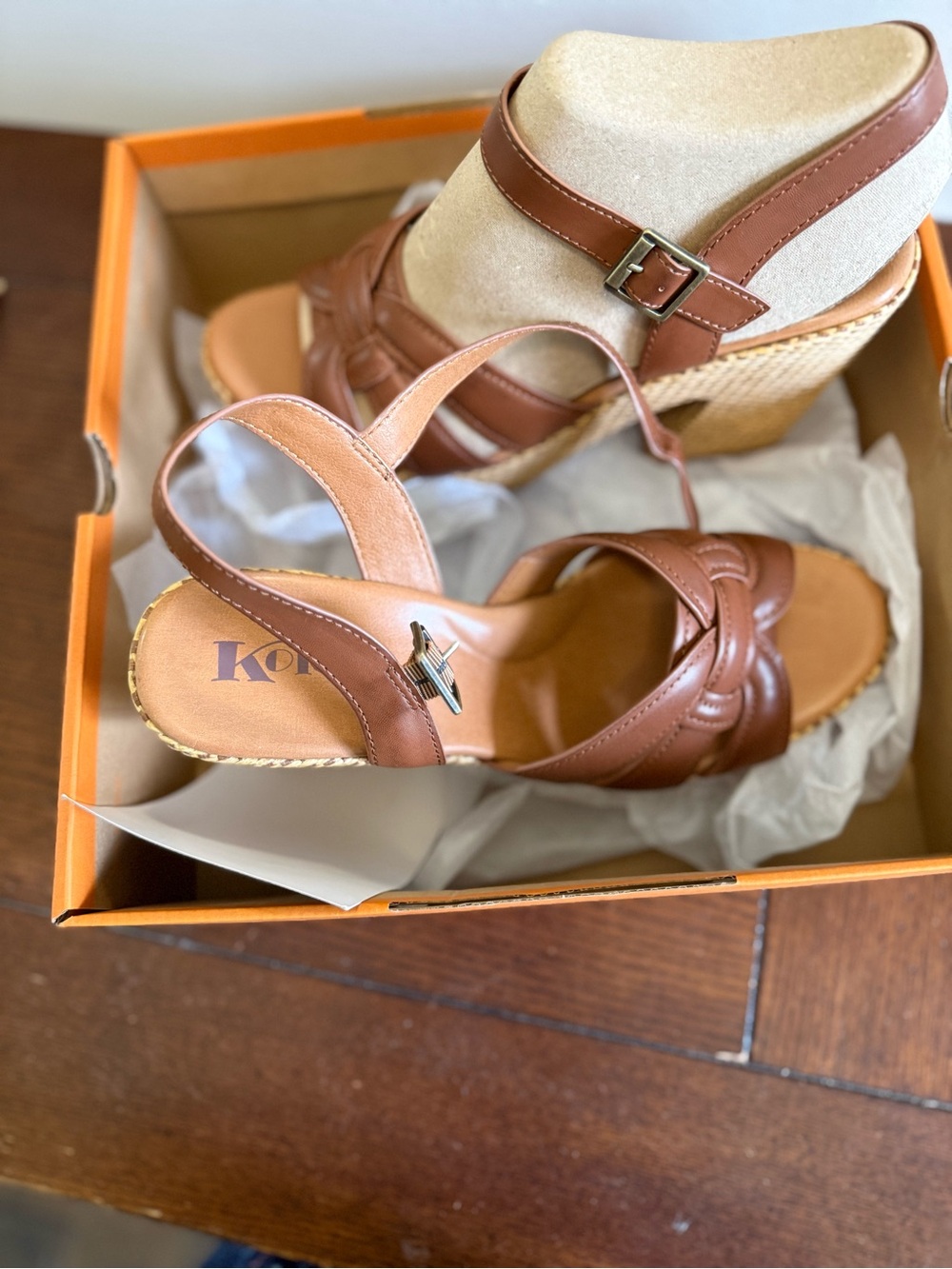Korks Dee Brown Woven Platform Heeled Sandal - 11 NEW - Picture 3 of 6